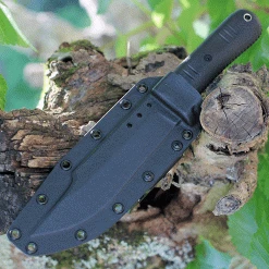 Bastinelli Creations Montana Fixed Blade BAS225, 6.5" N690 Black Plain Blade, Black Kraton Handle, Black Kydex Sheath -Boker Shop BA225S.3 00050.1623944637