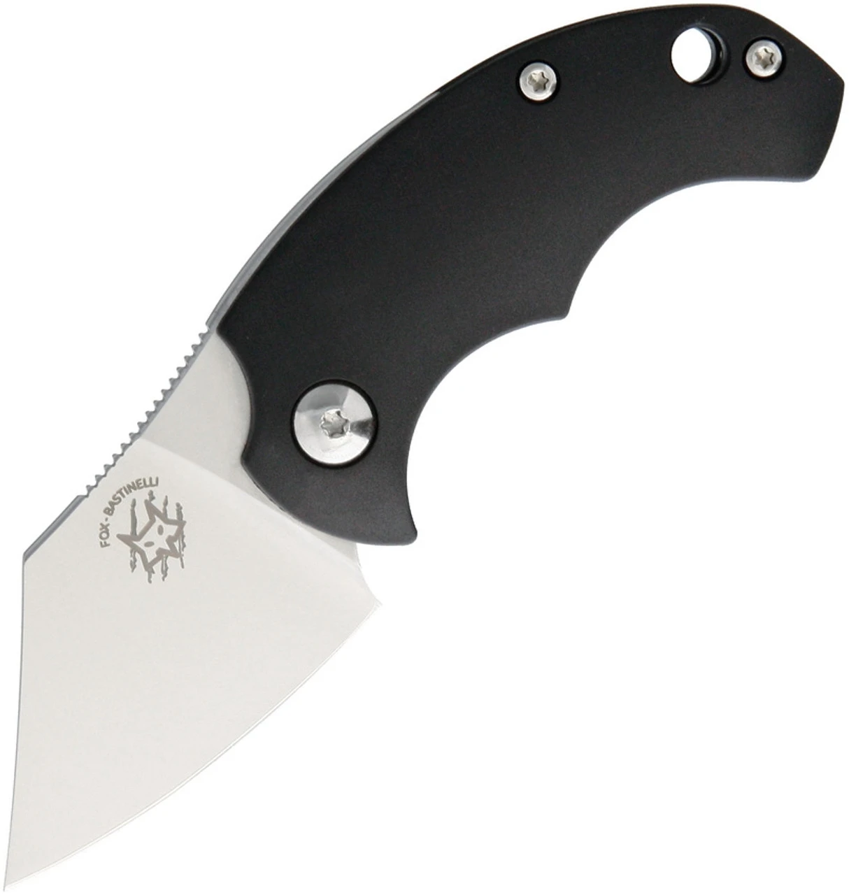 Bastinelli Creations BB Drago Friction Folder, 1.75" N690 Satin Plain Blade, Black FRN Handle, Black Leather Pouch 1 Bastinelli Creations BB Drago Friction Folder, 1.75" N690 Satin Plain Blade, Black FRN Handle, Black Leather Pouch