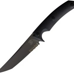 Bastinelli Creations P.Y. Fixed Blade BAS207S, 5" N690 Black PVD Plain Blade, Black G-10 Handle, Black Kydex Sheath