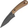 Bastinelli Creations SIN Fixed Blade BAS215C, 3.5" N690Co Black Stonewashed Blade, Coyote Brown Milled G-10 Handle, Kydex Sheath