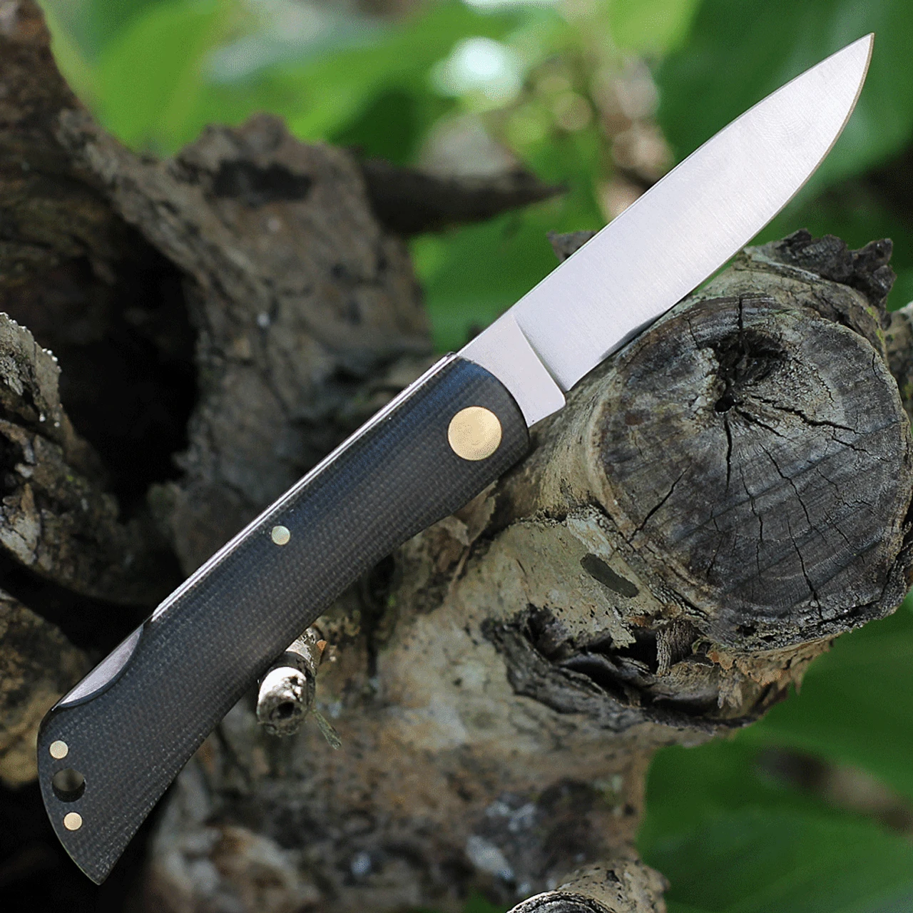 Boker Solingen Rangebuster 111914, 3.03" Bohler N690 Steel Satin Plain Blade, Green Linen Micarta Handles 2 Boker Solingen Rangebuster 111914, 3.03" Bohler N690 Steel Satin Plain Blade, Green Linen Micarta Handles - Image 2