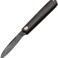 Boker Solingen Prime Barlow 115942, 2.72" Black Carbon Steel Acid Washed Plain Blade, Green Micarta Handles