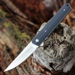 Boker Plus Kwaiken Flipper 01BO286, 3" VG-10 Satin Plain Blade, Black G-10 Handle -Boker Shop BOP01BO286.1 37883.1646750340