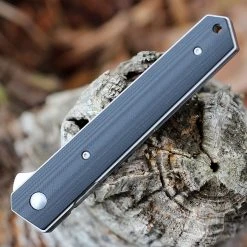 Boker Plus Kwaiken Flipper 01BO286, 3" VG-10 Satin Plain Blade, Black G-10 Handle -Boker Shop BOP01BO286.3 24868.1646750340