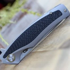 Bestech T1706B Predator, 3.6" CPM-S35VN Plain Blade, Gray Titanium Handle W/Carbon Fiber Inlay -Boker Shop BT1706B.4 20165.1588780902