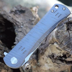 Bestech Knives Kendo Framelock Stripe BTKT1903F, 3.7" S35VN Tanto Blade, Stonewash Titanium Handle -Boker Shop BT1903F.3 10194.1634928892