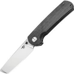 Bestech Knives Sledgehammer BG31C, 3" D2 Satin Tanto Blade, Black Micarta Handle