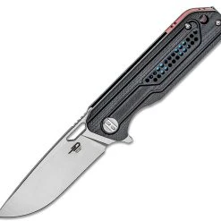 Bestech Knives Circuit BG35A-1, 3.25" K110 Satin Drop Point Blade, Black Milled G-10 Handle