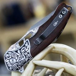 Bestech Draco - Wood / SS Bolster (3.2" Damascus Clip Point) BG48 -Boker Shop BTKG48A.1 16804.1645111406