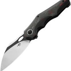 Bestech Knives Nogard Black & Red CF (3.38" M390 Two-Tone) BT2105D