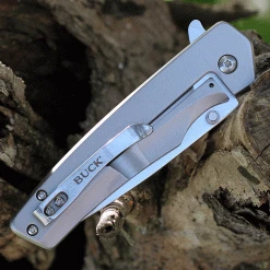 Buck Knives Odessa 0254SSS, 3.125" 7Cr Stainless Steel Satin Drop Point Blade, Gray Stainless Steel Handles -Boker Shop BU254SS.2 91865.1625858471