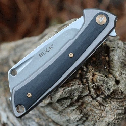 Buck Knives Buck 263 HiLine Flipper - Gray Aluminum And Blk G-10 (3.25" D2 Cleaver SW) -Boker Shop BU263GYS.2 94133.1633448520