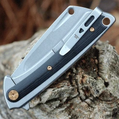 Buck Knives Buck 263 HiLine Flipper - Gray Aluminum And Blk G-10 (3.25" D2 Cleaver SW) -Boker Shop BU263GYS.3 21311.1633448520