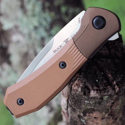Buck Knives Buck Paradigm Assisted Open Knife 590BRS-B, 3" S35VN Satin Plain Blade, Brown Textured G-10 Handles -Boker Shop BU590BRS.3 85876.1625684773