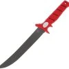 Bubba Blade Flex Fillet Knife, 1112553, 9" Black Serrated Blade, Red TPR Handle, Black Nylon Sheath