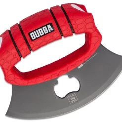 Bubba Blade Proteus Ulu Knife, 1989606, 5.75" Gray Blade, Red TPR Handle, Black Polymer Sheath