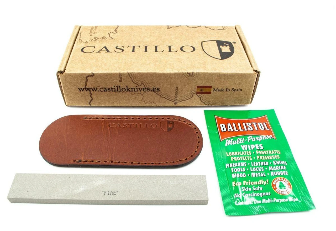 Castillo Knives Muralla Folding Lockback, C2WBM, 3.5" Sandvik 14C28N Plain Blade, Wheat Brown Micarta Handle 6 Castillo Knives Muralla Folding Lockback, C2WBM, 3.5" Sandvik 14C28N Plain Blade, Wheat Brown Micarta Handle - Image 6