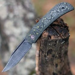 CIVIVI Knives CIVIVI Appalachian Drifter-Yellow/Black G-10 And Carbon Fiber (2.96" Damascus) C2015DS-3