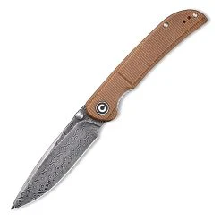 CIVIVI Knives CIVIVI Imperium-Brown Micarta (3.47" Damascus) C2107DS-1