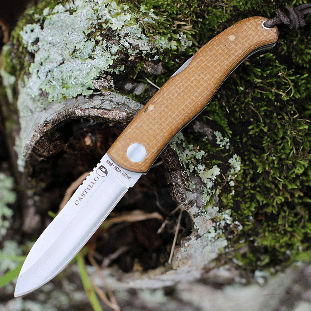 Castillo Knives Muralla Folding Lockback, C2WBM, 3.5" Sandvik 14C28N Plain Blade, Wheat Brown Micarta Handle 1 Castillo Knives Muralla Folding Lockback, C2WBM, 3.5" Sandvik 14C28N Plain Blade, Wheat Brown Micarta Handle
