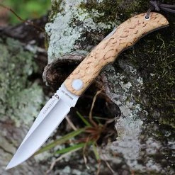Castillo Knives Castillo Tagus - Curly Birch Wood (3.6" 14C28N Satin) C5CUB