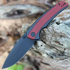 CIVIVI Knives CIVIVI Teraxe Flipper - Blk Steel / Burgundy G10 (3.48" Nitro-V Blk SW) C20036-1