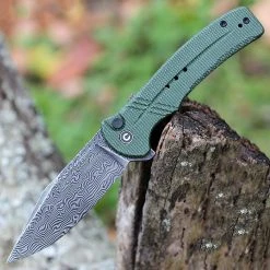 CIVIVI Knives CIVIVI Cogent-Green Micarta (3.47" Damascus) C20038D-DS1