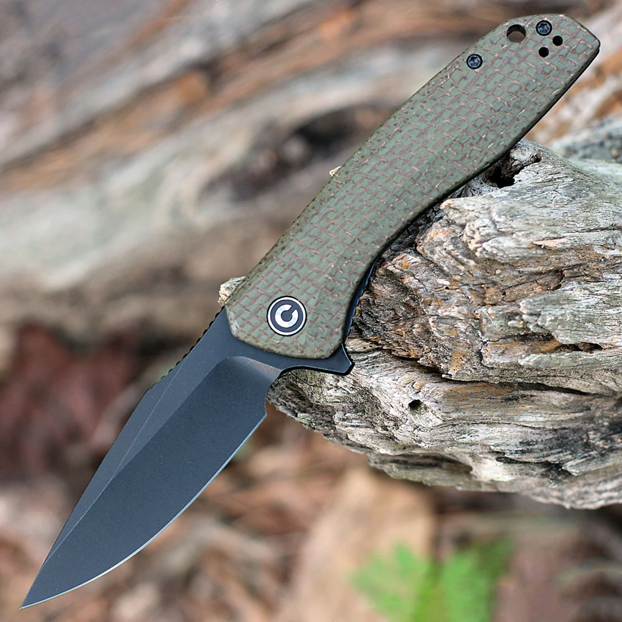 Carry All CIVIVI Baklash Flipper - Green Micarta (3.50" 9Cr18MoV Blk SW) C801K 1 Carry All CIVIVI Baklash Flipper - Green Micarta (3.50" 9Cr18MoV Blk SW) C801K