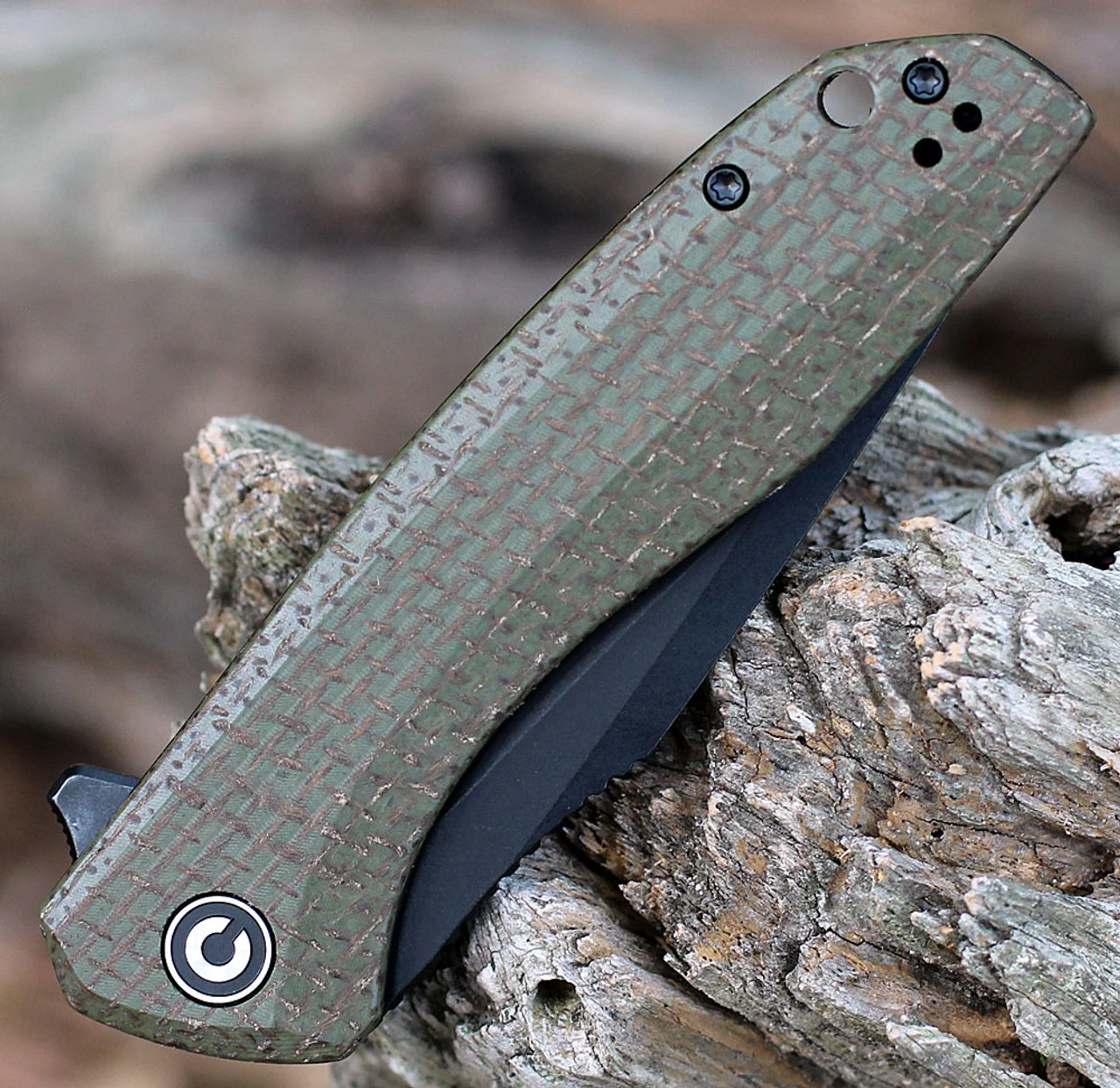 Carry All CIVIVI Baklash Flipper - Green Micarta (3.50" 9Cr18MoV Blk SW) C801K 3 Carry All CIVIVI Baklash Flipper - Green Micarta (3.50" 9Cr18MoV Blk SW) C801K - Image 3