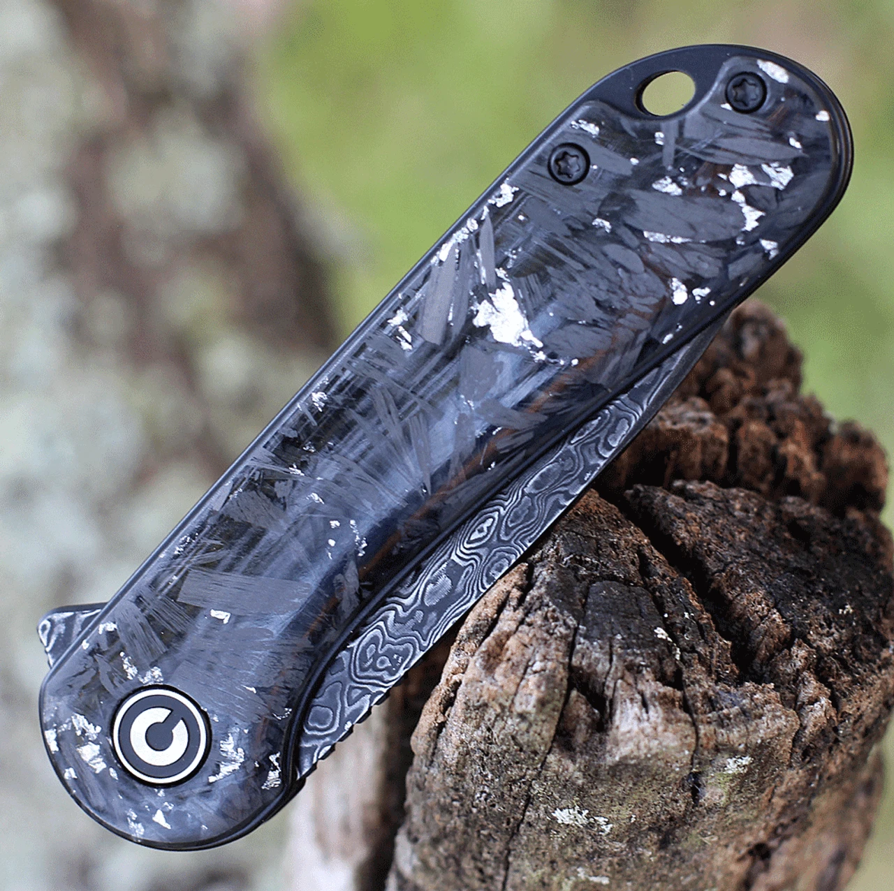 CIVIVI Elementum-Shred CF w/Silver (2.96" Damascus) C907C-DS2 CIVIVI Knives CIVIVI Elementum-Shred CF W/Silver (2.96" Damascus) C907C-DS2 -Boker Shop CIVC907CDS2.3 51414.1673897653