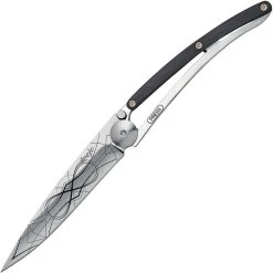 Deejo Knives Deejo 27G Infinity Blade Tattoo, 3" Z40C13 SS Blade, Ebony Handle