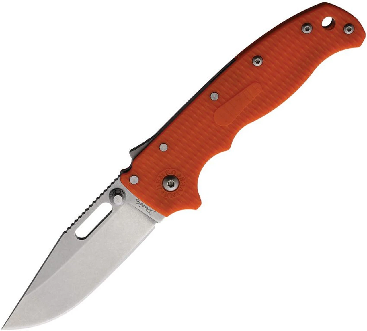 Demko Knives Demko AD20.5 Shark Lock Orange (3" AUS-10A Clip Point SW) 1 Demko Knives Demko AD20.5 Shark Lock Orange (3" AUS-10A Clip Point SW)