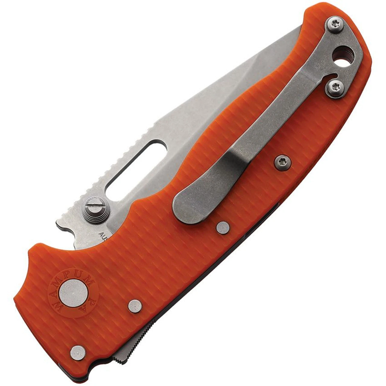 Demko Knives Demko AD20.5 Shark Lock Orange (3" AUS-10A Clip Point SW) 2 Demko Knives Demko AD20.5 Shark Lock Orange (3" AUS-10A Clip Point SW) - Image 2