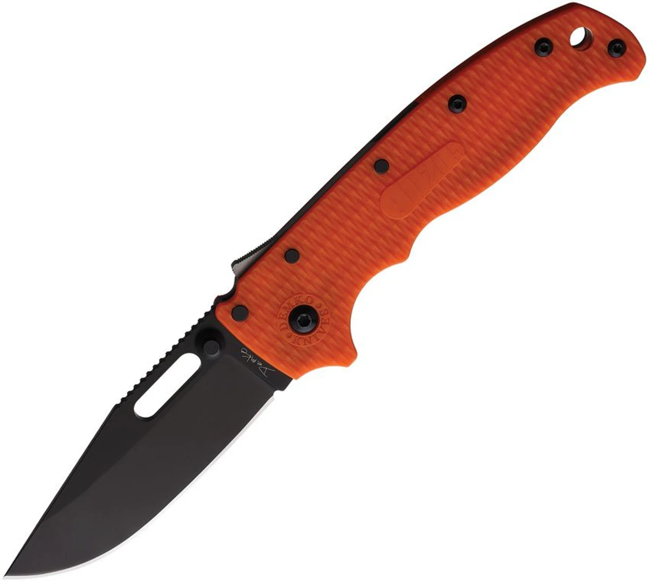 Demko Knives Demko AD20.5 Shark Lock Orange (3" D2 Clip Point Blk) 1 Demko Knives Demko AD20.5 Shark Lock Orange (3" D2 Clip Point Blk)