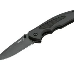 Boker Plus Gemini NGA BOP01BO503, 3.5" D2 Black Combo Blade, Black FRN Handles