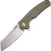 CJRB Cutlery Crag Liner Lock J1904-GNF, 3.3" D2 Stonewash Plain Blade, Green G-10 Handle
