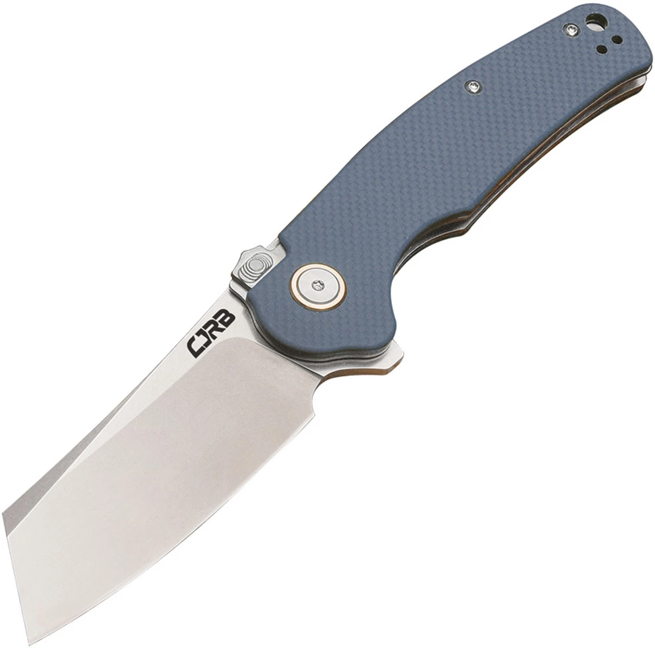 CJRB Cutlery Crag Recoil-Lock J1904R-GYF, 3.3" D2 Stonewash Plain Blade, Blue-Gray G-10 Handle 1 CJRB Cutlery Crag Recoil-Lock J1904R-GYF, 3.3" D2 Stonewash Plain Blade, Blue-Gray G-10 Handle