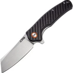 CJRB Cutlery Crag Liner Lock J1904-CF, 3.3" D2 Stonewash Plain Blade, Carbon Fiber Handle