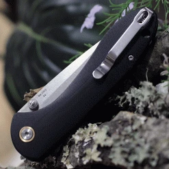 CJRB Cutlery Feldspar J1912-BKC, 3.53" D2 Steel Stonewashed Plain Blade, Contoured Black G-10 Handle -Boker Shop J1912BKC.2 43299.1619551238