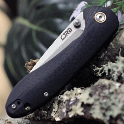 CJRB Cutlery Feldspar J1912-BKC, 3.53" D2 Steel Stonewashed Plain Blade, Contoured Black G-10 Handle -Boker Shop J1912BKC.3 74543.1619551238