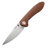 CJRB Cutlery Small Feldspar J1912S-BNC, 3.0" D2 Steel Stonewashed Plain Blade, Contoured Brown G-10 Handle