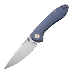 CJRB Cutlery Small Feldspar J1912S-GYC, 3.0" D2 Steel Stonewashed Plain Blade, Contoured Blue-Gray G-10 Handle