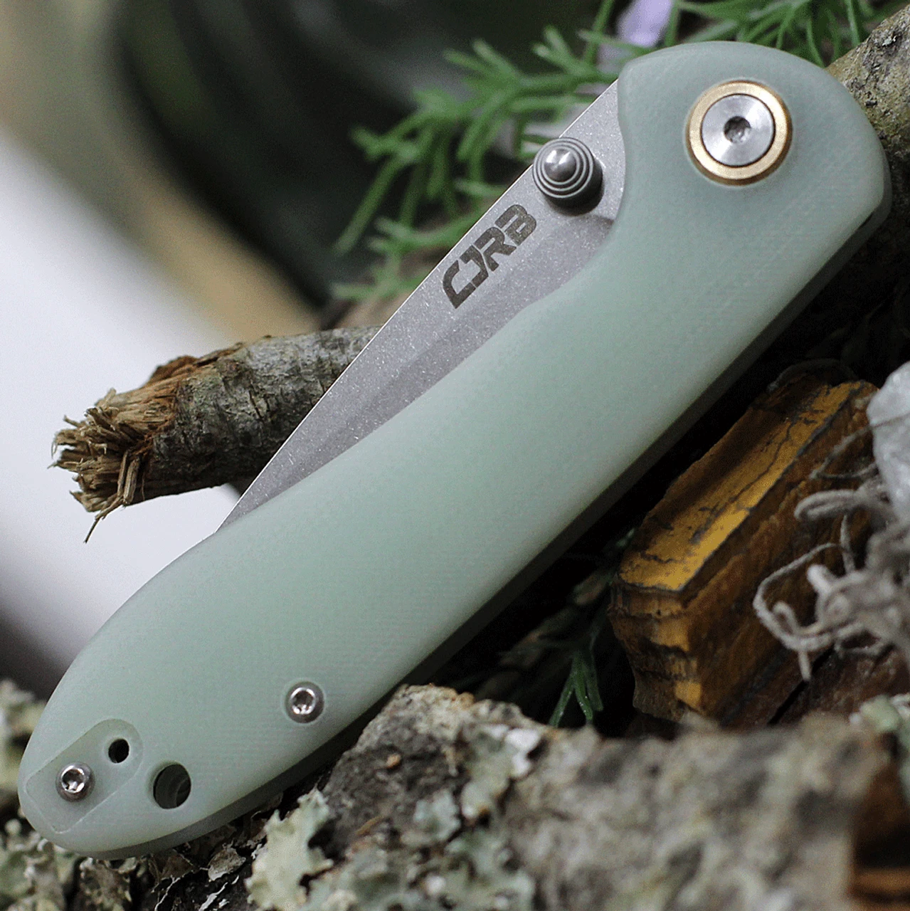 CJRB Cutlery Small Feldspar J1912S-NTG, 3.0" D2 Steel Stonewashed Plain Blade, Contoured Natural G-10 Handle 3 CJRB Cutlery Small Feldspar J1912S-NTG, 3.0" D2 Steel Stonewashed Plain Blade, Contoured Natural G-10 Handle - Image 3