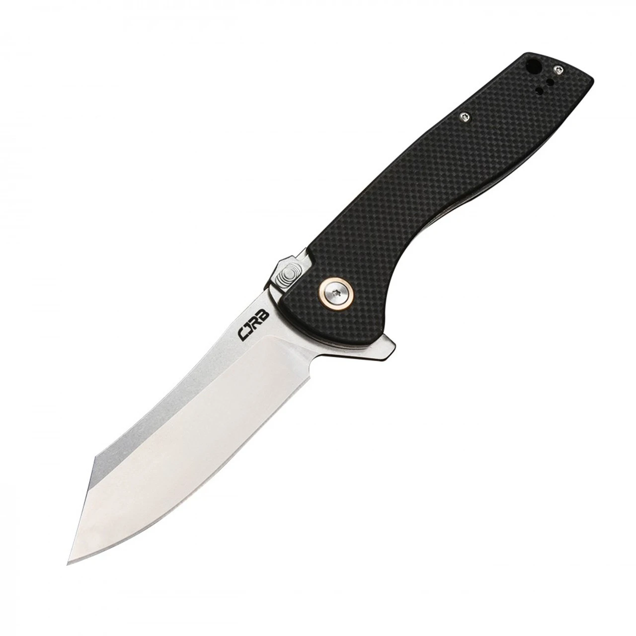 CJRB Cutlery Kicker J1915-BK, 3.52" D2 Steel Stonewash Plain Blade, Black G-10 Handle 1 CJRB Cutlery Kicker J1915-BK, 3.52" D2 Steel Stonewash Plain Blade, Black G-10 Handle