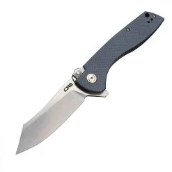 CJRB Cutlery Kicker J1915-BU, 3.52" D2 Steel Stonewash Plain Blade, Blue-Gray G-10 Handle