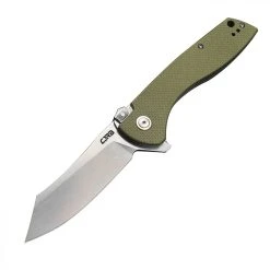 CJRB Cutlery Kicker J1915-GN, 3.52" D2 Steel Stonewash Plain Blade, Green G-10 Handle