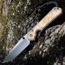 Chris Reeve Small Sebenza 31 Box Elder Burl Inlay (2.99" S45VN SW Drop Point) -S31-1108 (DOB-10/31/22)