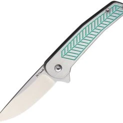 Alliance Designs ALS1GR Scout Framelock Green, 2.4" RWL34 Plain Blade, Anodized Handle