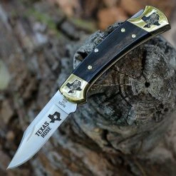 Brian Yellowhorse Buck 112 Texas Rose - Ebony Wood (3.00" Satin 420) YH392-1