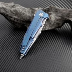 Artisan Cutlery Artisan Predator ATZ1706GBU, 3.74" S35VN, Blue TC4 Titanium Handle -Boker Shop atz1706gbu 2 93065.1566585996